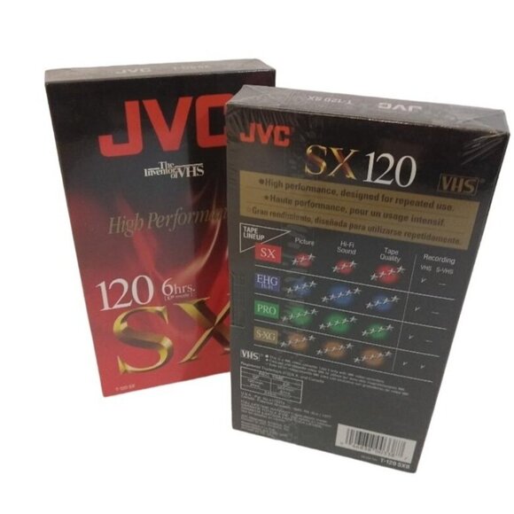 JVC T-120 SX Blank VHS Tapes High Performance D54 Set Of 2 New Sealed - Picture 4 of 4